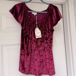 Metro Off the Shoulder Velvet Top